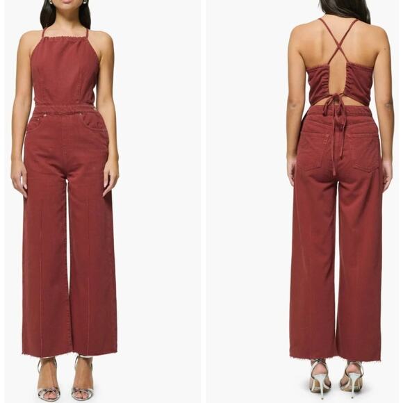 NWT Etica Sepia Cami Halter Jumpsuit Size Small Sustainable Women’s One-Piece - Picture 3 of 10